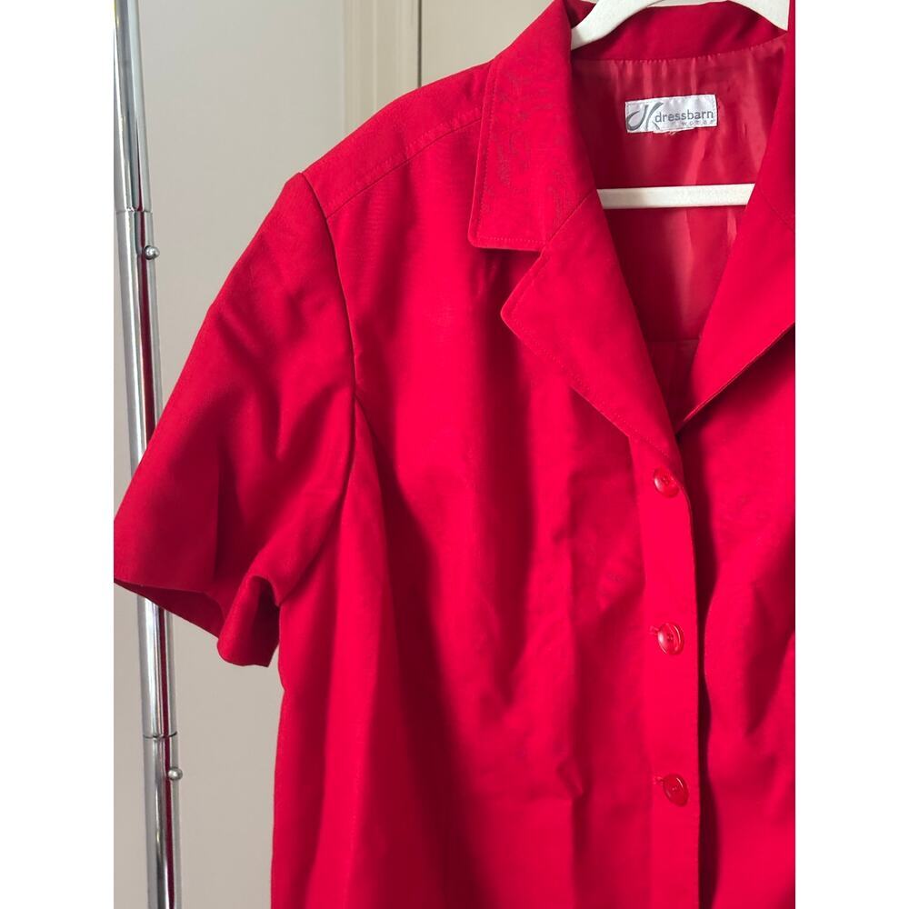 Vintage Dressbarn Red Short Sleeve Blazer Jacket Women’s Petite Career Chic - Picture 3 of 12